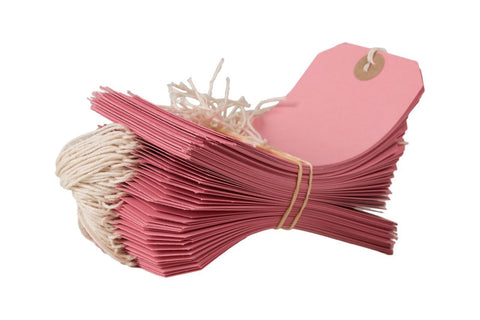 Pink Manilla Paper Luggage Tags, 12cm x 6cm, Pack of 100