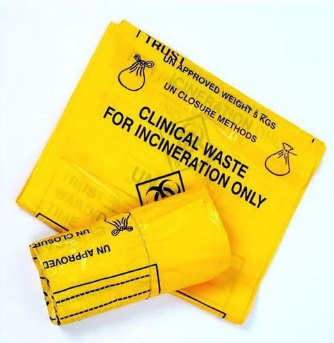 Yellow Clinical Waste Bag 280G 15/28 x 39, Pack of 25