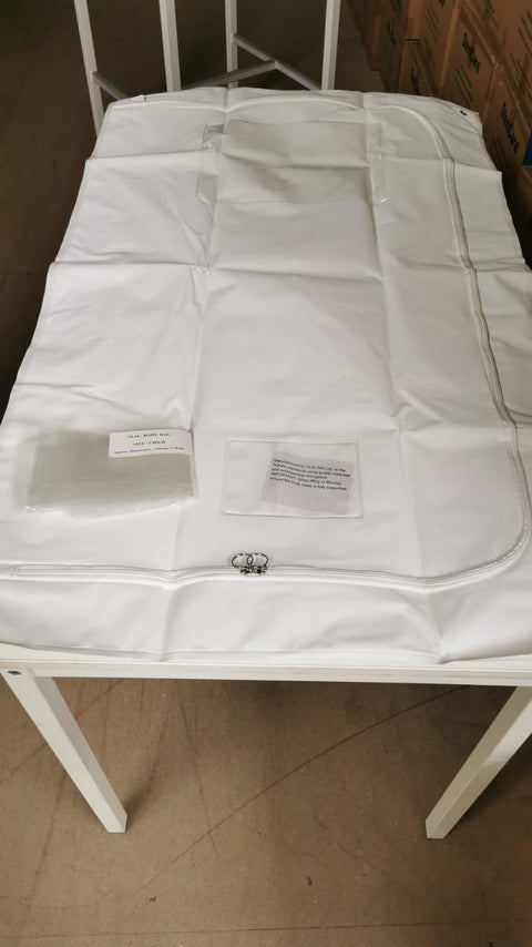 White PEVA Child Body Bag without Handles, 125cm x 74cm