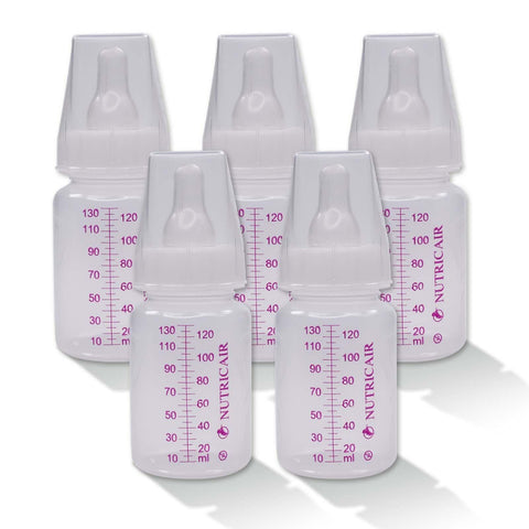 SteriCare Sterile Disposable Single Use Baby Bottle 130ml & 3 Speed, Standard Teat, Pack of 5