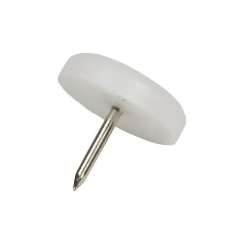 Plastic Furniture Glide - Nail On, White, Pack of 40 (1.1cm d)