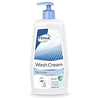 TENA 3-in-1 'No-Rinse' Wash Cream with Pump, 1000ml, Pack of 2