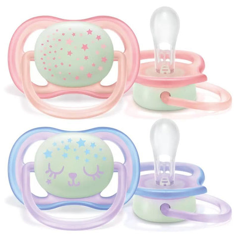 Philips Avent Air Night Soother Pink 0-6m, Pack of 2