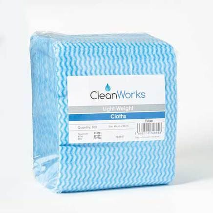 CleanWorks General Purpose Cloth Blue, 48cm x 38cm, Pack of 50