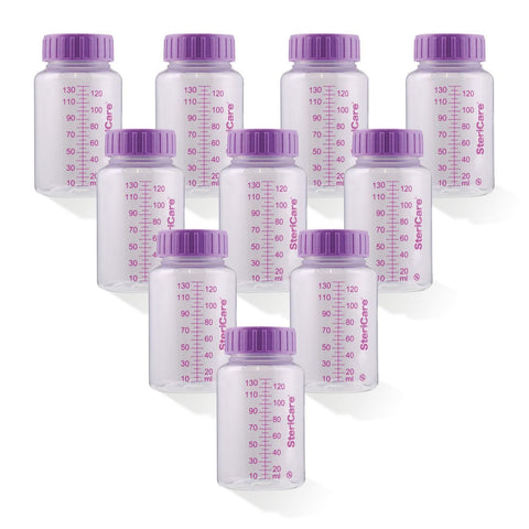 SteriCare Sterile Single Use Baby Bottle, 130ml, Pack of 10 + 10 SteriCare Standard Teats