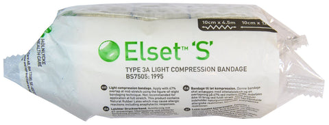 Elset 'S' Type 3A Light Compression Bandage, 10cm x 4.5m (10cm x 12m stretched)
