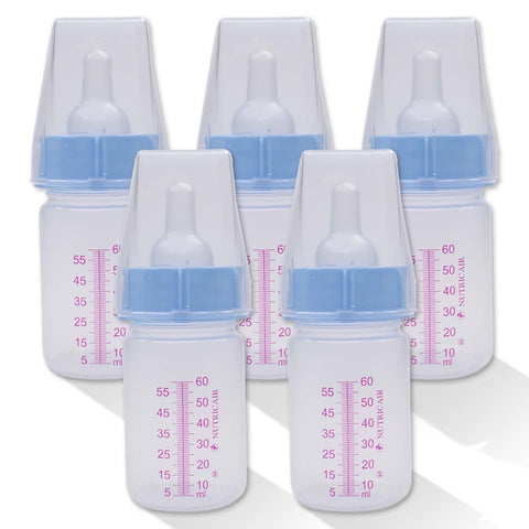 SteriCare Sterile Disposable Single Use Baby Bottle 60ml & 3 Speed, Premature Teat, Pack of 5