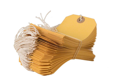 Yellow Manilla Luggage Tags, 12cm x 6cm, Pack of 100